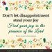 Don't let disappointment steal your joy